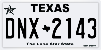 TX license plate DNX2143