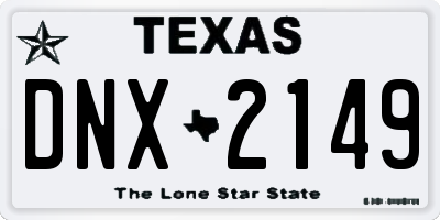 TX license plate DNX2149