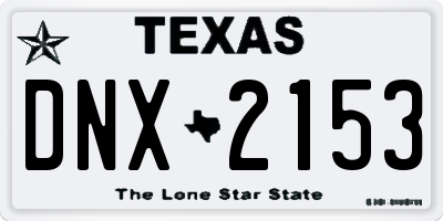 TX license plate DNX2153