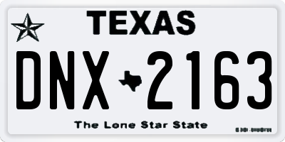 TX license plate DNX2163