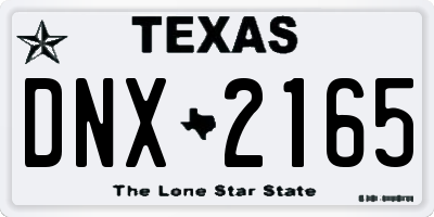 TX license plate DNX2165