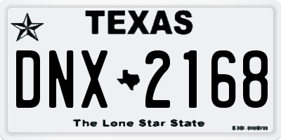TX license plate DNX2168