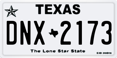 TX license plate DNX2173