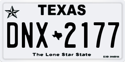 TX license plate DNX2177
