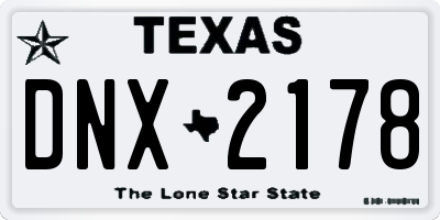 TX license plate DNX2178