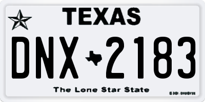 TX license plate DNX2183