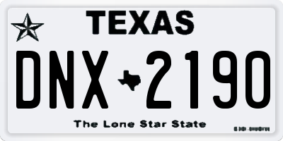 TX license plate DNX2190