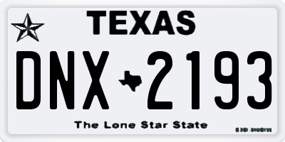 TX license plate DNX2193