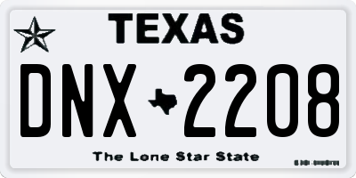 TX license plate DNX2208