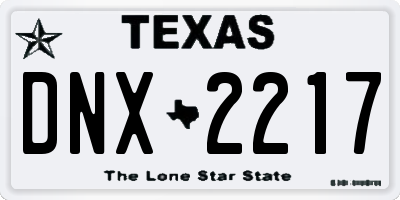 TX license plate DNX2217