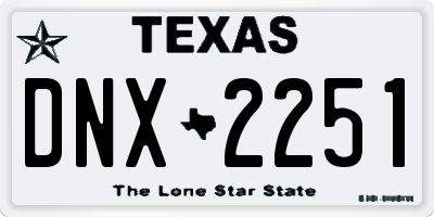 TX license plate DNX2251