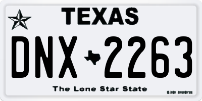 TX license plate DNX2263