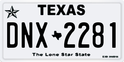 TX license plate DNX2281