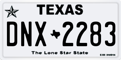 TX license plate DNX2283