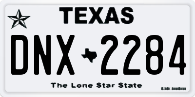 TX license plate DNX2284