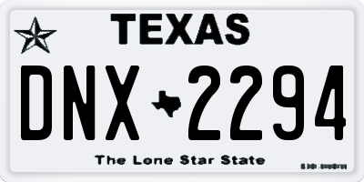 TX license plate DNX2294