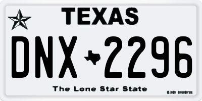 TX license plate DNX2296