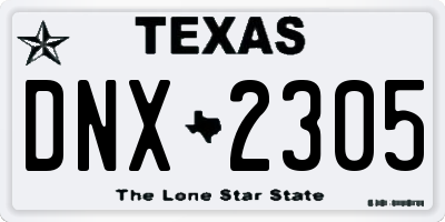 TX license plate DNX2305
