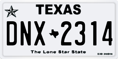 TX license plate DNX2314