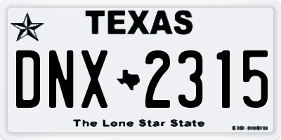 TX license plate DNX2315