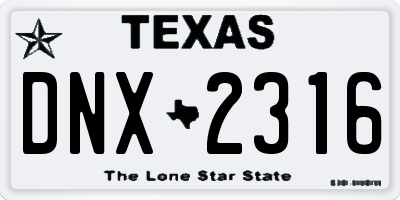 TX license plate DNX2316