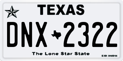 TX license plate DNX2322