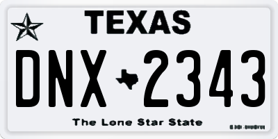 TX license plate DNX2343