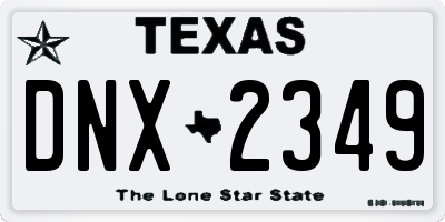 TX license plate DNX2349