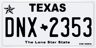 TX license plate DNX2353