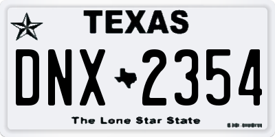 TX license plate DNX2354