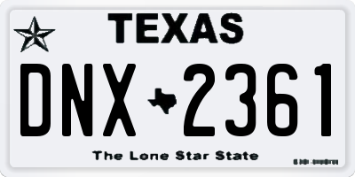 TX license plate DNX2361