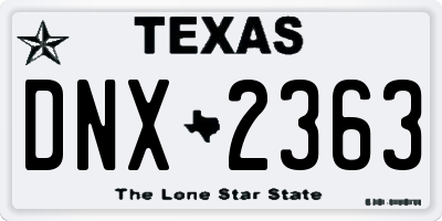 TX license plate DNX2363