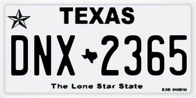 TX license plate DNX2365