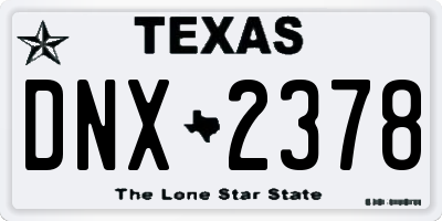 TX license plate DNX2378