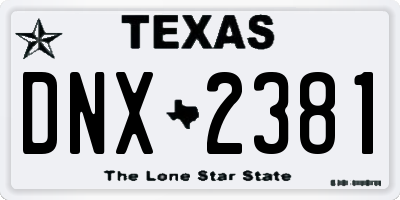 TX license plate DNX2381