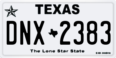 TX license plate DNX2383