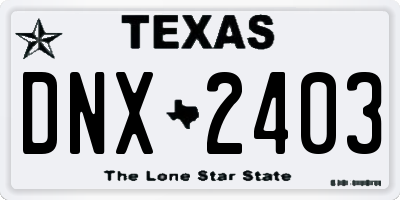TX license plate DNX2403