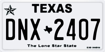 TX license plate DNX2407