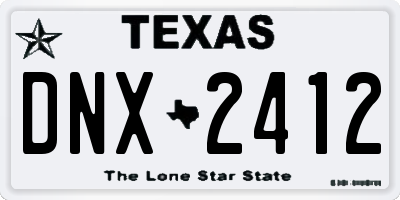 TX license plate DNX2412