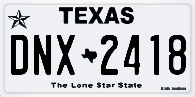 TX license plate DNX2418