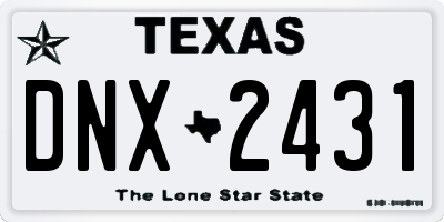 TX license plate DNX2431