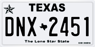 TX license plate DNX2451