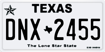TX license plate DNX2455