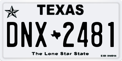 TX license plate DNX2481