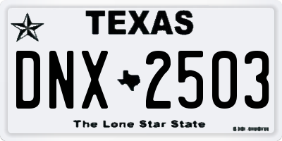 TX license plate DNX2503