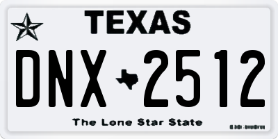 TX license plate DNX2512