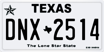 TX license plate DNX2514