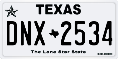 TX license plate DNX2534