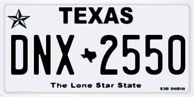 TX license plate DNX2550