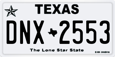 TX license plate DNX2553